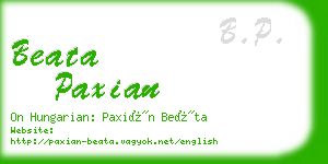 beata paxian business card